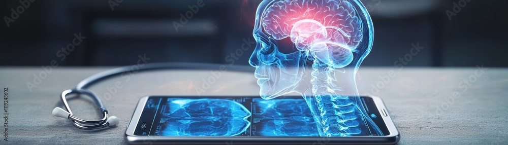 Poster ai-driven mobile holographic projection of neural insights healthcare environment digital visualizat