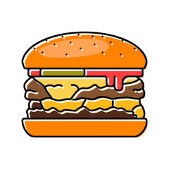 double cheeseburger food color icon vector. double cheeseburger food sign. isolated symbol illustration