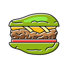 avocado burger food color icon vector. avocado burger food sign. isolated symbol illustration