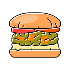 vegan burger food color icon vector. vegan burger food sign. isolated symbol illustration