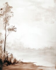 Vintage landscape art painting, wall art, design, realistic, textured painting