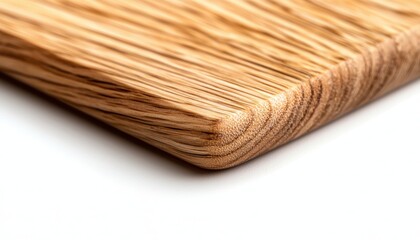 A close-up view of a smooth wooden surface, showcasing its natural grain and polished edge.