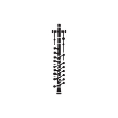 Shakuhachi Instrument Silhouette - Instrument Vector.