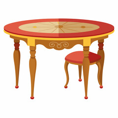 antique dining table on a white background