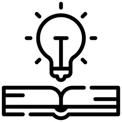 bulb education book idea simple line icon
