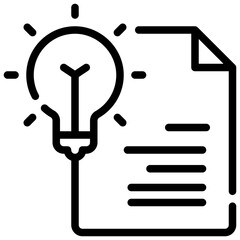 bulb file paper report document simple line icon