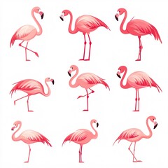 Fototapeta premium set of flamingos