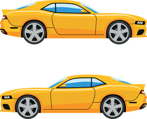 Naklejka premium Vector illustration of a car. Car symbols isolated on white.