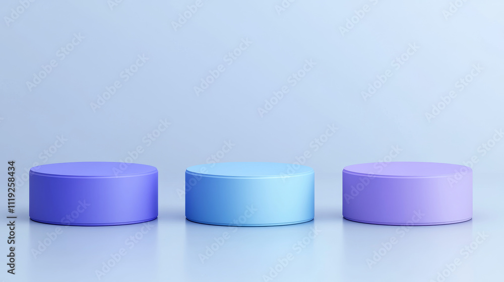 Poster wooden round and rectangular product podium with shadow on transparent background. realistic 3d vect
