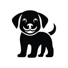 A cute dog cub icon vector art illustration