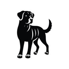 Dog silhouette icon vector art illustration isolated on a white background