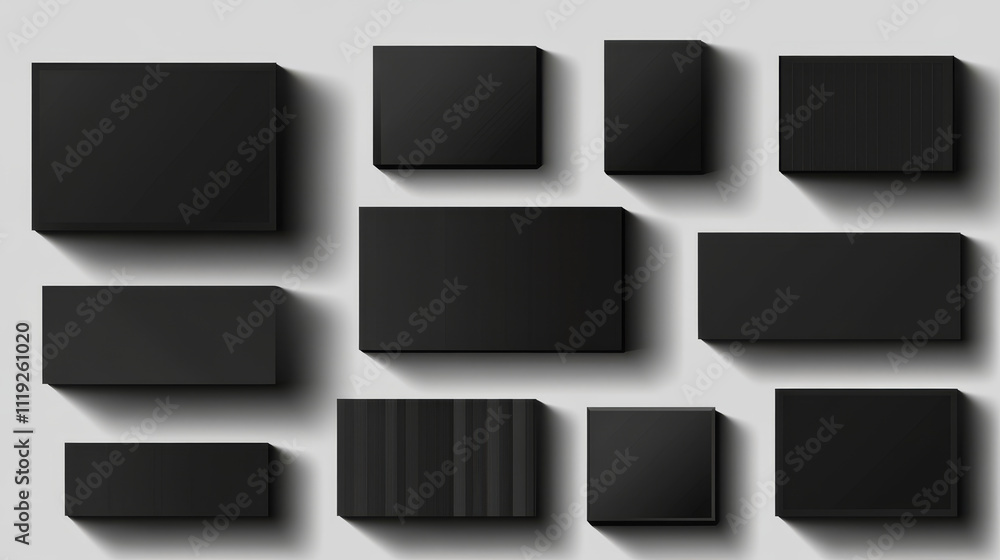 Poster realistic floor shadow box isolated on transparent background. light black shade edge falling floor 