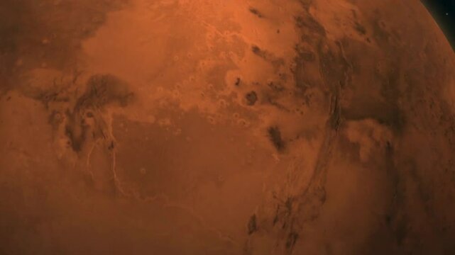 Planet Mars, view from space. 