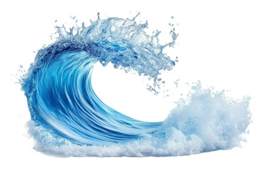 Ocean wave splash on transparent background, dynamic motion and water concept