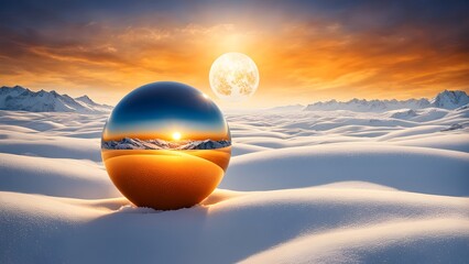 Obraz premium Contrasting Chill and Warmth. 