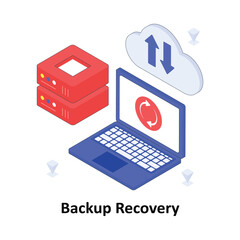 Backup Recovery isometric Colored illustration. EPS File stock illustration