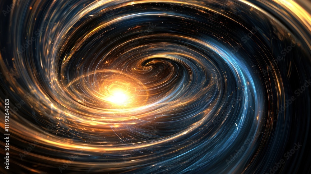 Aufkleber an abstract image representing focus, with swirling lines converging towards a single bright point i