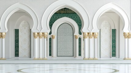 Islamic Background of a Beautiful Mosque Graphic for Ramadan Kareem, Eid al-Fitr, and Eid Mubarak