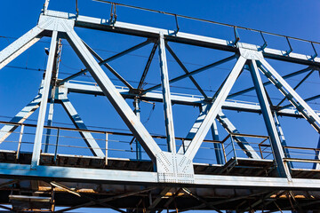 Iron construction of railway bridge
