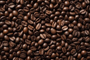 Obraz premium a close up of a pile of coffee beans with a few brown ones