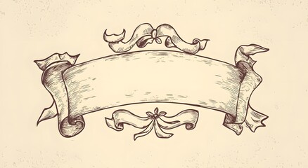 Ornate Hand Drawn Scroll Banner Design