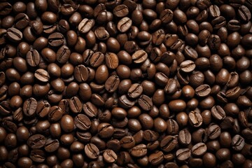 Fototapeta premium a close up of a pile of coffee beans with a lot of coffee beans