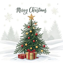 Obraz premium christmas tree with gift boxes