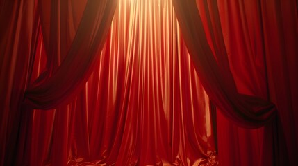 Red velvet curtains stage backdrop.