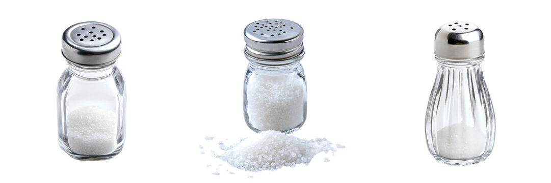 Set of a salt shaker, isolated on a transparent background.