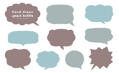Fototapeta premium 手描きのシンプルな吹き出しイラスト