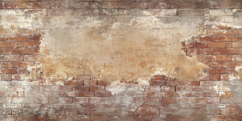 Obraz premium The weathered light brown brick wall, showing signs of decay, has been beautifully restored to its original state, making the light brown brick wall a perfect fit for contemporary designs.