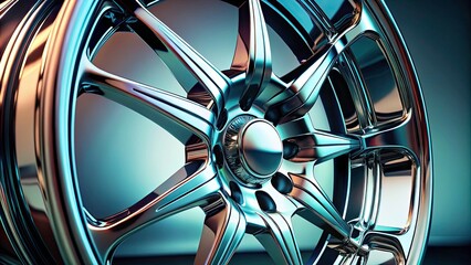 Chrome Alloy Wheels: High-Gloss Finish, Car Rims, Custom Wheels, Automotive Parts, Luxury Wheels, Spoke Design, Wheel Upgrade, Aftermarket Wheels, Metal Wheels, Shiny Wheels, Car Accessories