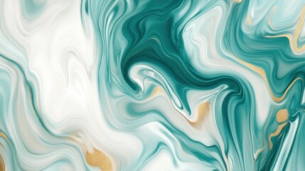 Fototapeta premium Abstract Swirling Green and Gold Artwork