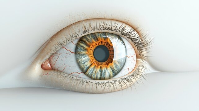 Diabetic retinopathy awareness, eye check, 3D illustration