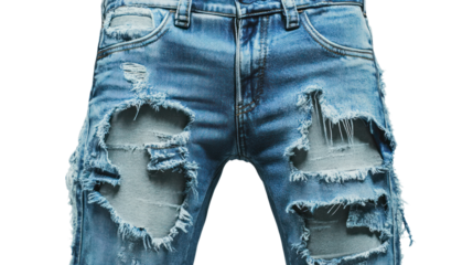 Ripped Denim Jeans: Close-up