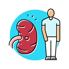 kidney man disease color icon vector. kidney man disease sign. isolated symbol illustration