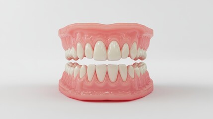 Obraz premium 3D Teeth Model on White Background, Dental Illustration Generative AI