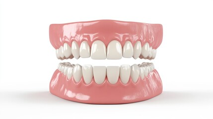 Obraz premium Dental Model on White Background, Focus on Teeth Generative AI