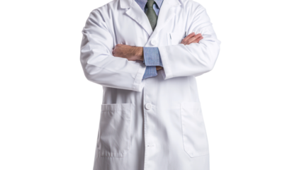 doctor in uniform, doctor holding stethoscope isolated on transparent and white background.PNG image