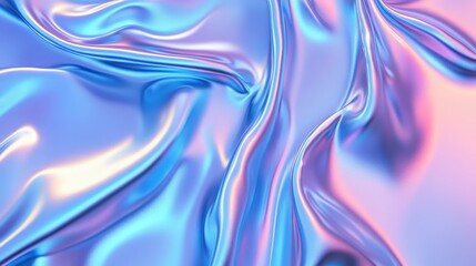 Fototapeta premium Abstract Iridescent Fabric Draped in Soft Pastel Hues