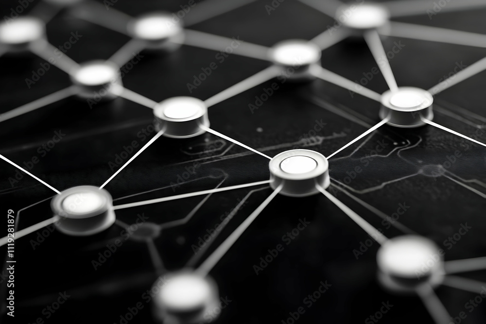 Aufkleber abstract network connection nodes.