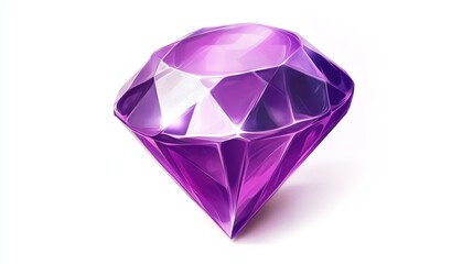 Purple Diamond Icon on White Background for Game UI Generative AI