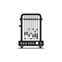 Theremin Vector - Illustration of Theremin - Minimalist Theremin Silhouette.