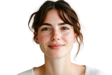 Smiling Woman Portrait:  A close-up portrait of a young woman with a warm, friendly smile and natural beauty.  She exudes confidence and approachability. 