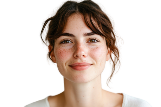 Smiling Woman Portrait:  A close-up portrait of a young woman with a warm, friendly smile and natural beauty.  She exudes confidence and approachability. 