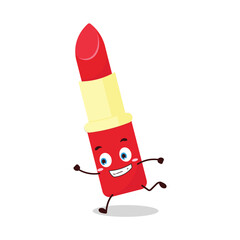 cute rush running expression of lipstick cartoon character