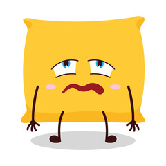 cute bored expression of pillow cartoon character