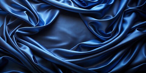 Fototapeta premium Blue silk fabric luxurious background