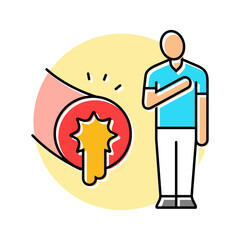 asthma man disease color icon vector. asthma man disease sign. isolated symbol illustration