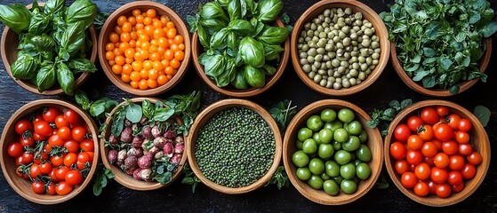A diverse group of friends enjoying a healthy picnic with assorted nutritious foods